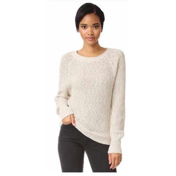 Free People Sweater Women Large Electric City Pullover Knit White Beige OB560520 - Picture 11 of 13